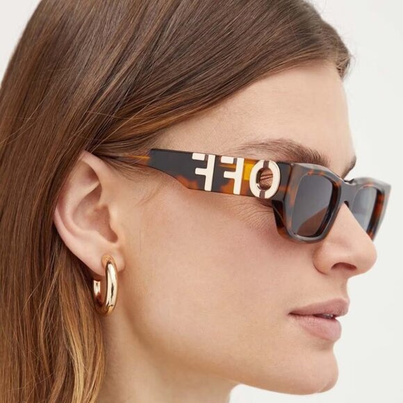 Off-White Women Sunglasses Havana Grey Square OERI124 FILLMORE 6007 BRAND NEW main image 6